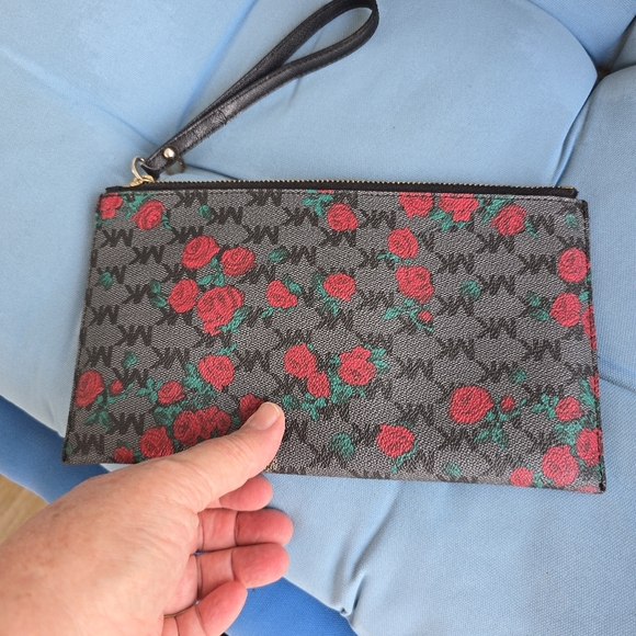 Michael Kors Black and Red Floral Satchel - Picture 3 of 15